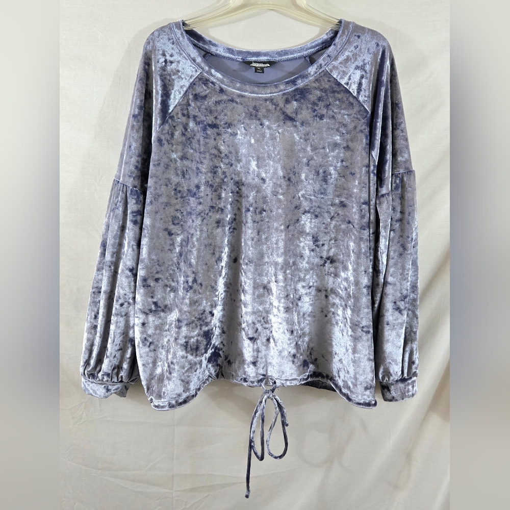 Project Runway Women's Blue Velvety Top Size XL